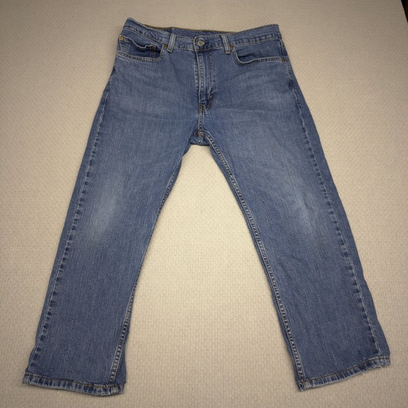 Levi's Other - Levis 505 Jeans Mens 34x29 (Fits 34x24)‎ Blue Denim Regular Fit Hemmed Grunge